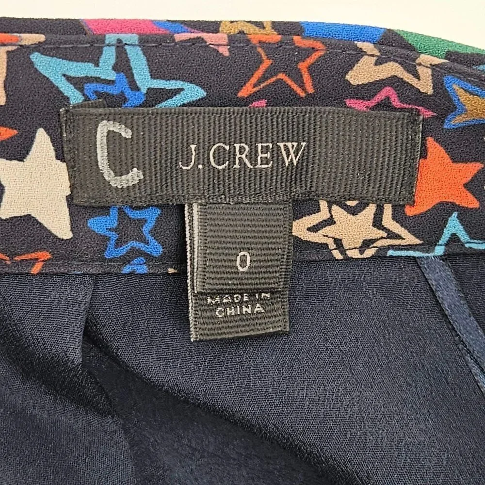 J. Crew Tiered Skirt In Kaleidoscope Star Print Women's 0 Mini Boho Festival
